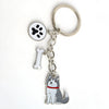 German Shepherd dog key chains for men women silver color metal alloy bone charm pendant male famle car bag keychain key ring