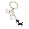 German Shepherd dog key chains for men women silver color metal alloy bone charm pendant male famle car bag keychain key ring