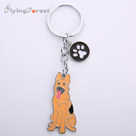 Fashion PET Key Chains Dogs Keychains German Shepherd Dog Key Metal Charms For Bags